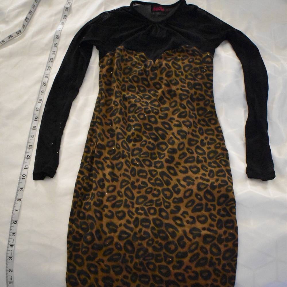 Motel Rocks Mesh Cheetah Mini Dress